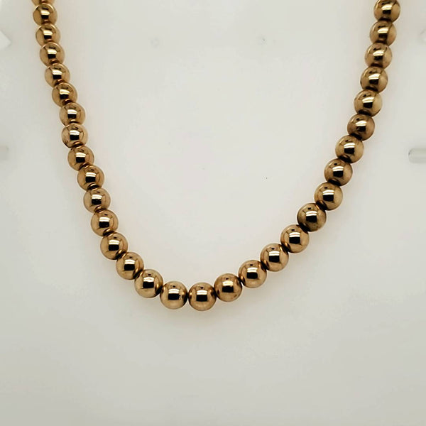 14kt Yellow Gold Beaded Necklace