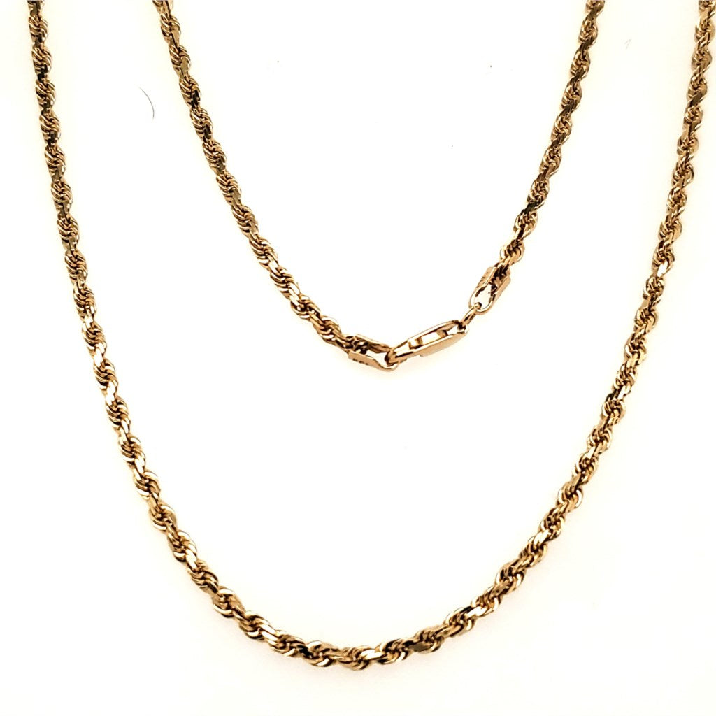 22"" 14kt Yellow Gold Rope Chain