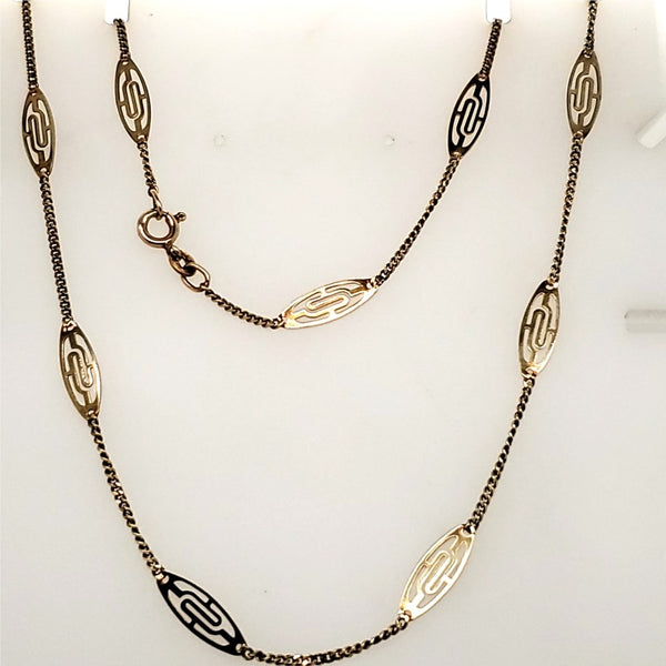 14kt YellowGold Filigree Station Necklace