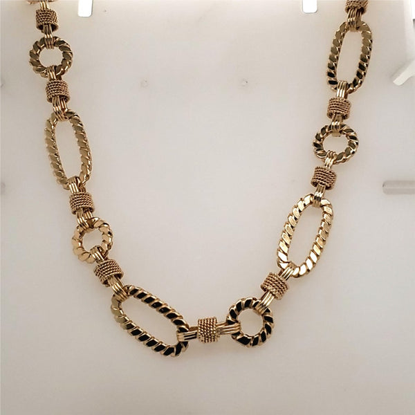 Vintage 14Kt Yellow Gold 28"" Link Necklace