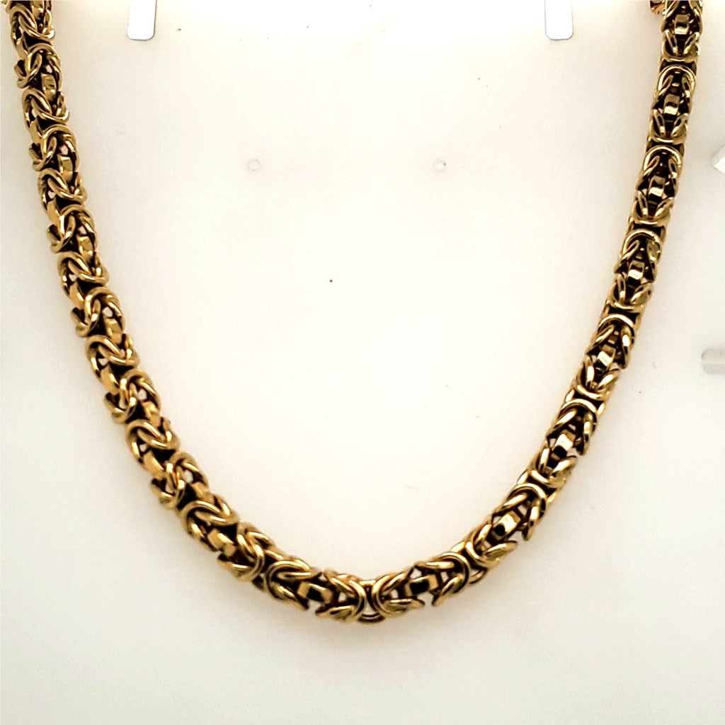 18kt Yellow Gold Byzantine Weave Necklace