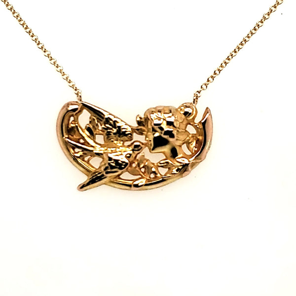 Antique Art Nouveau 14Kt Yellow Gold Necklace