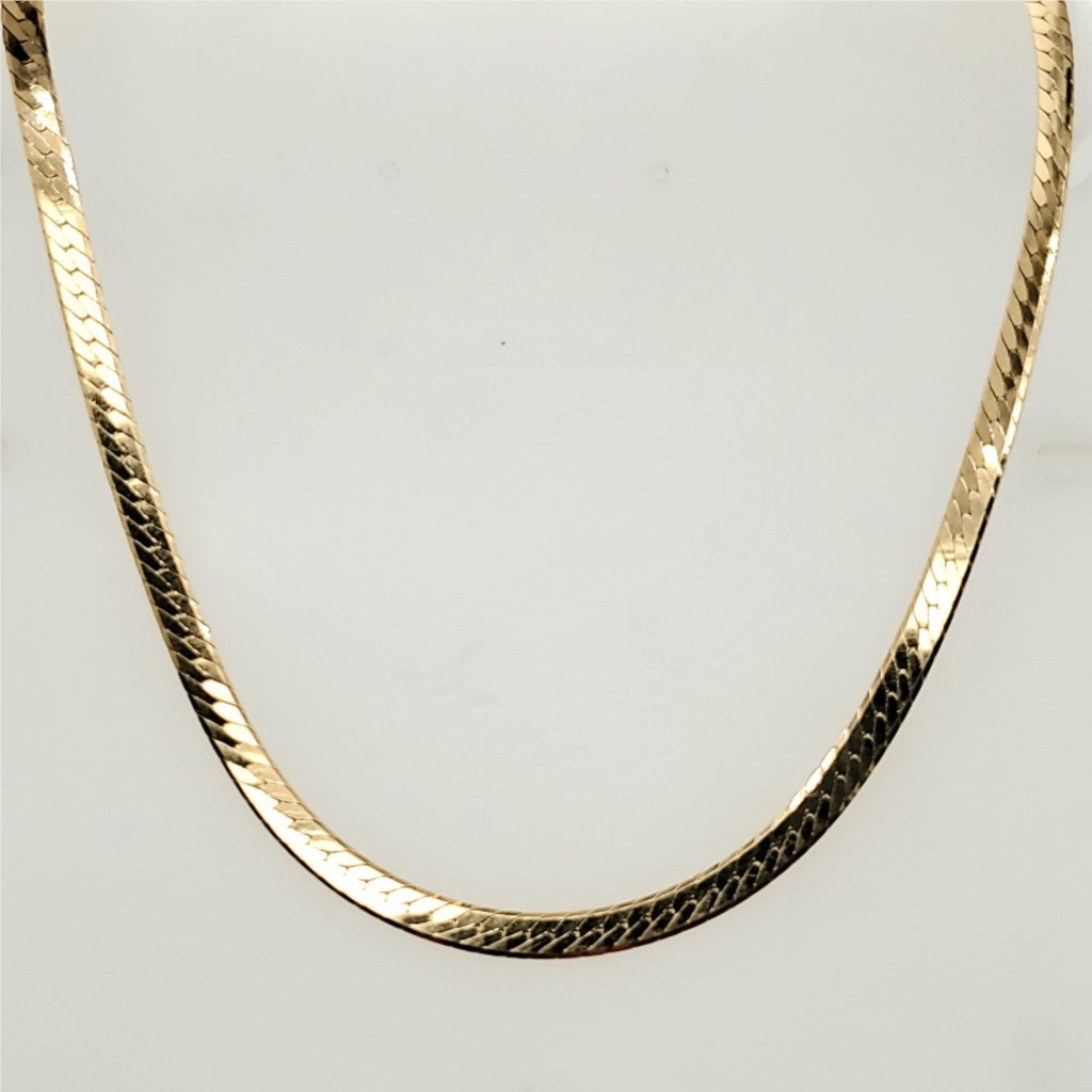 14kt Yellow Gold Herringbone Necklace