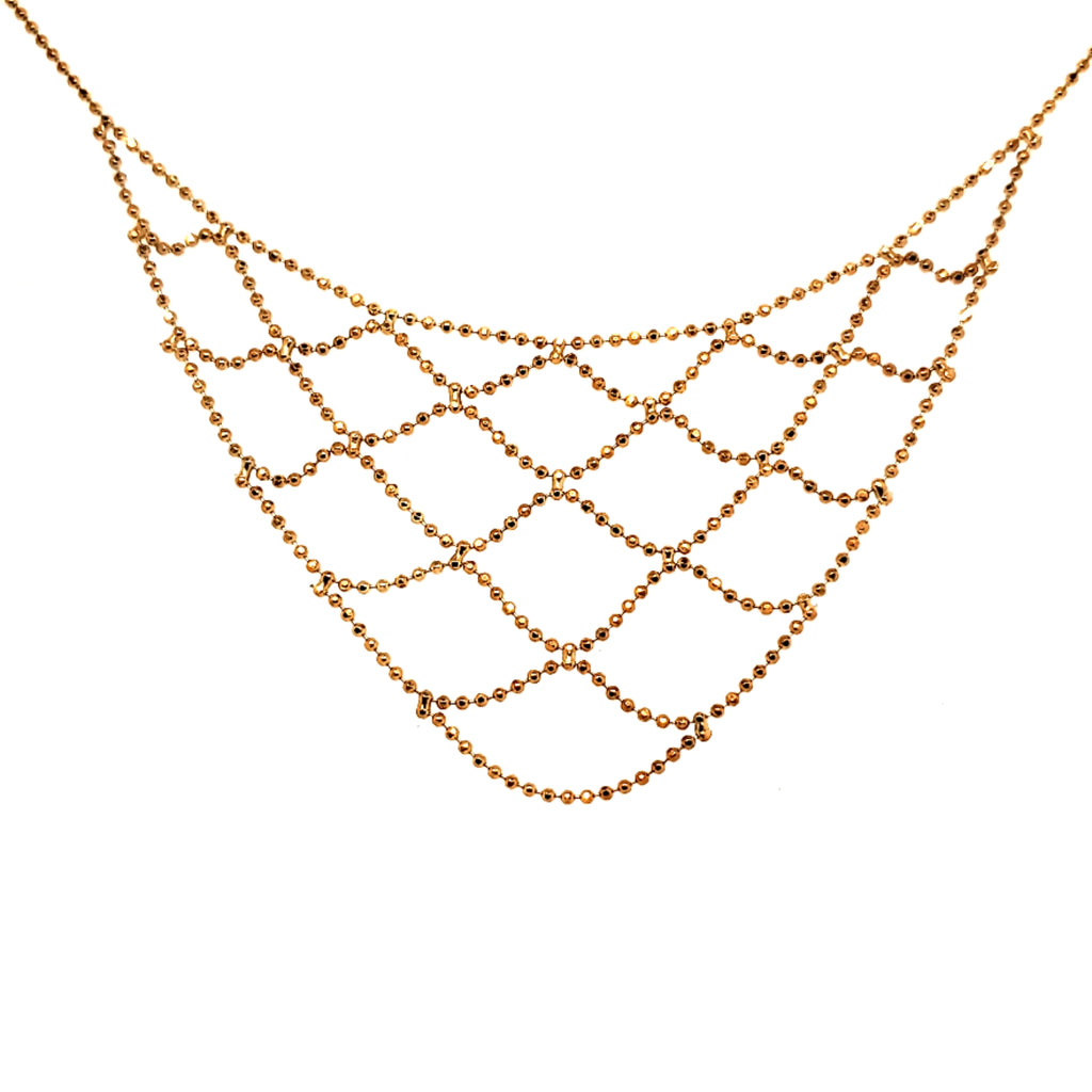 14kt Yellow Gold Beaded Drape Necklace