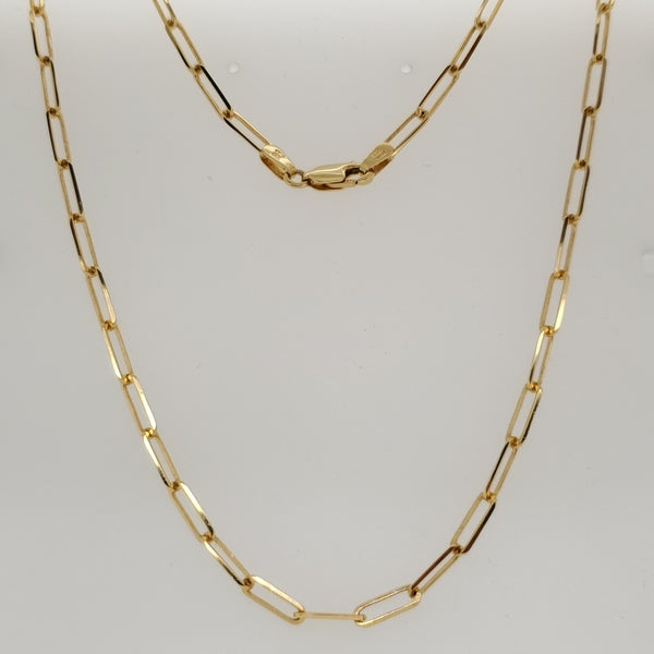 14kt Yellow Gold Paperclip Neckalce
