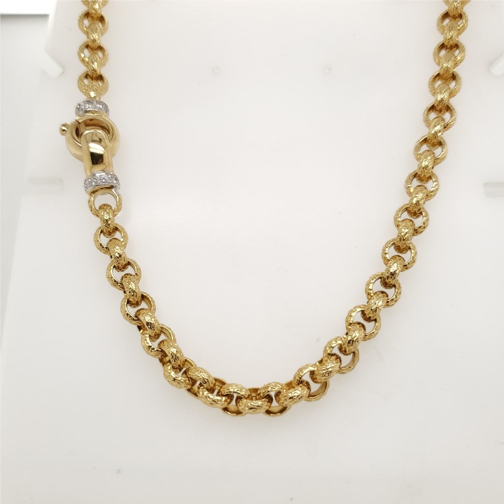 18kt Yellow Gold Necklace with Diamond Clasp