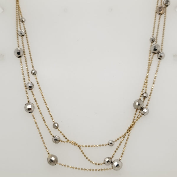 14kt Yellow and White Gold Drape Necklace