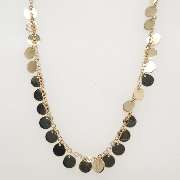 14kt Yellow Gold Round Drape Neckalce