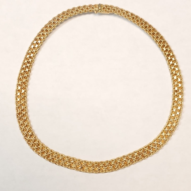 14kt Yellow Gold Mesh Weave Necklace