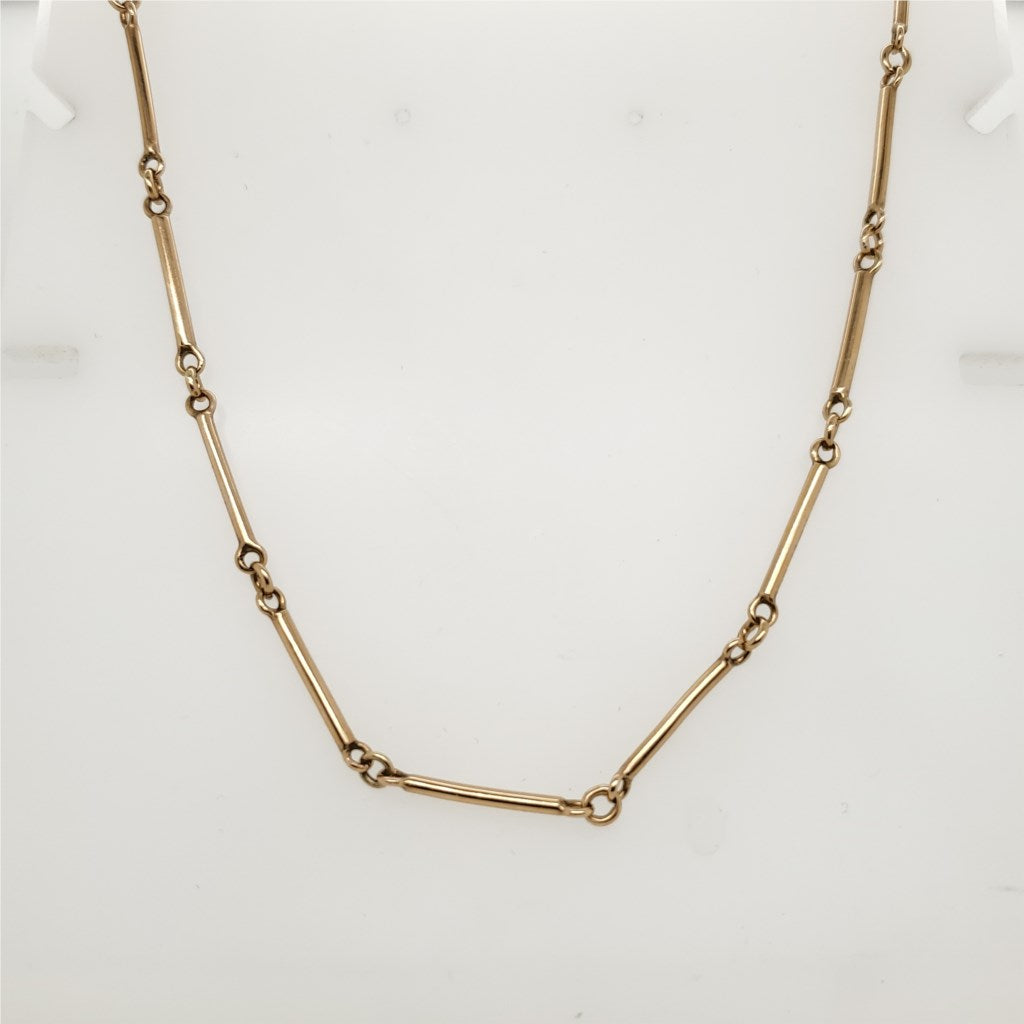 Vintage 18kt Yellow Gold Bar and Circle Chain