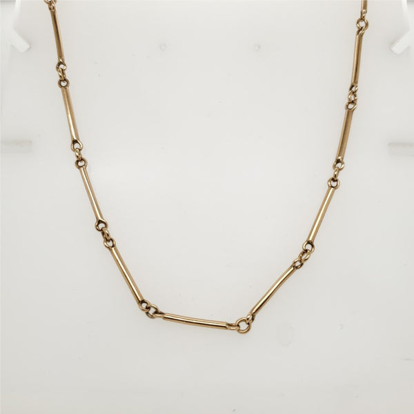Vintage 18kt Yellow Gold Bar and Circle Chain