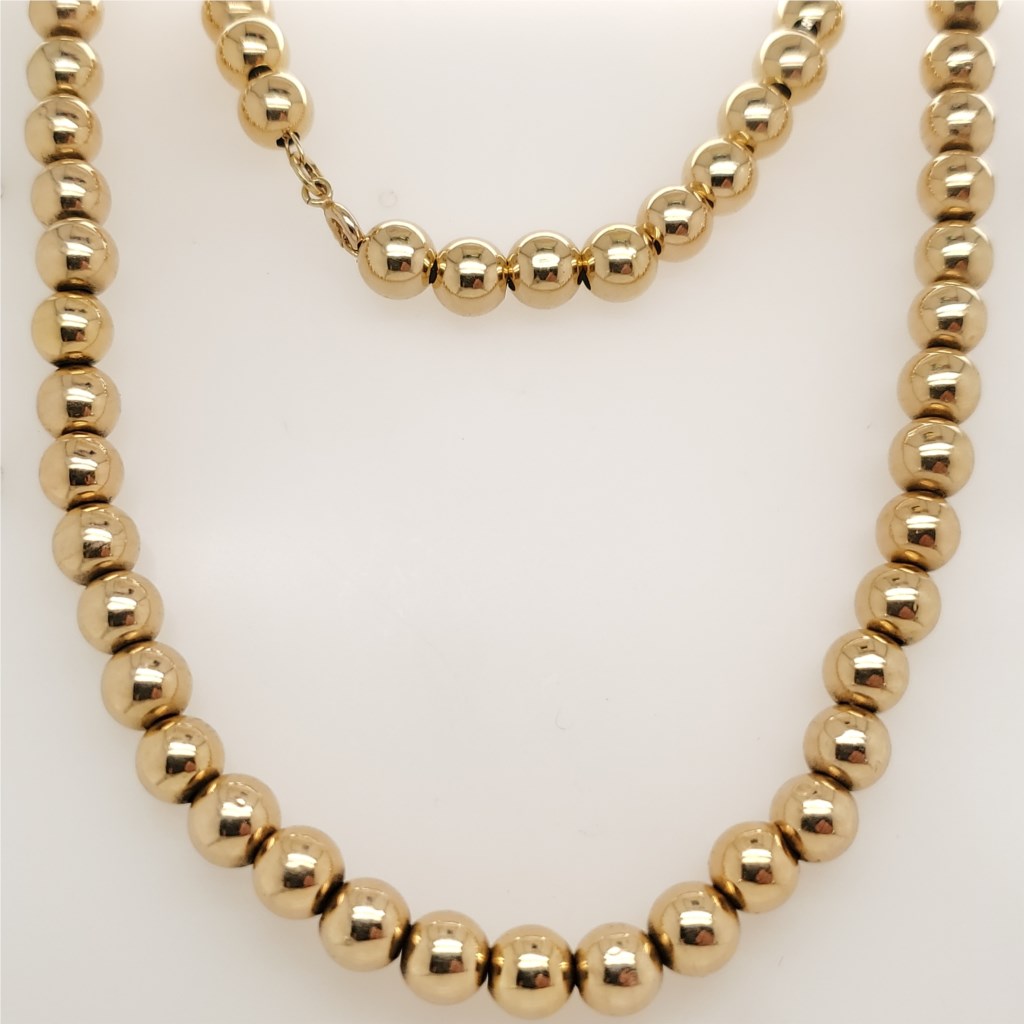 14kt Yellow Gold Bead Necklace