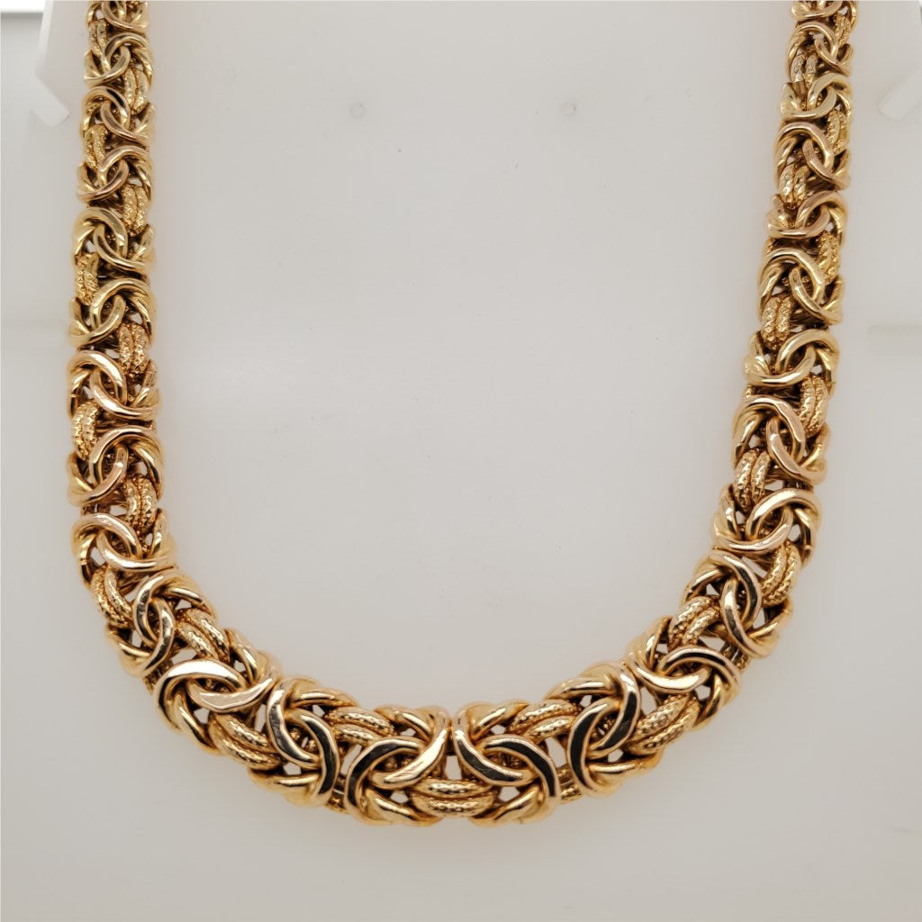 14kt Yellow Gold Graduated Byzantine Weave Necklace
