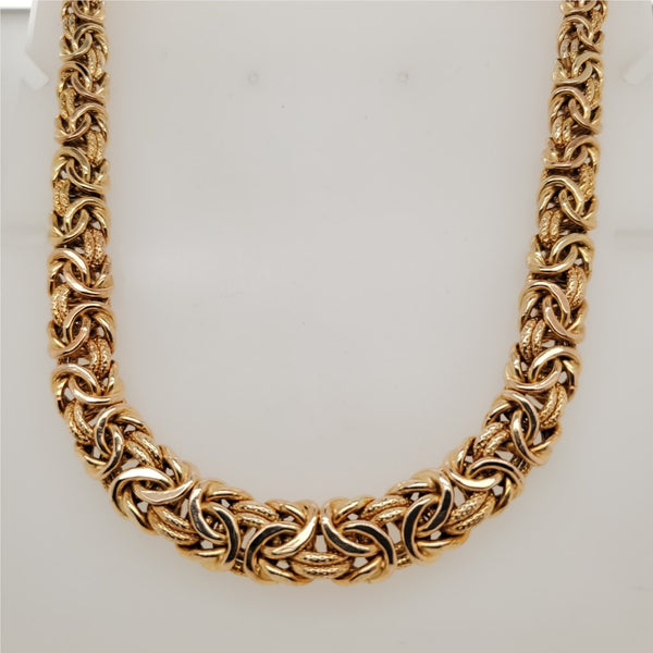 14kt Yellow Gold Graduated Byzantine Weave Necklace