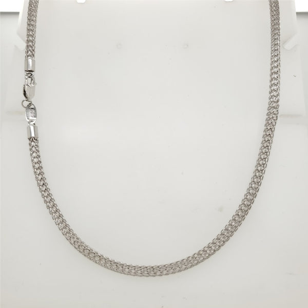 14kt White Gold Mesh Weave Necklace