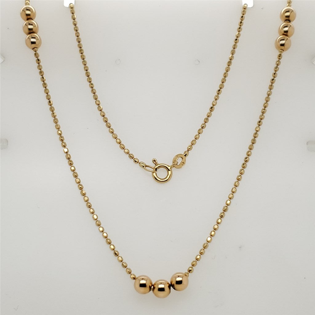 18kt Yellow and Rose Gold Station Necklace