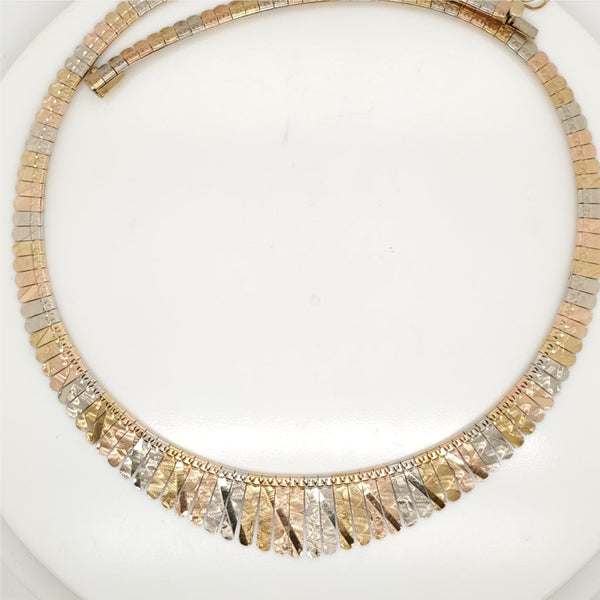 14kt Yellow Rose and White Gold Cleopatra Style Necklace
