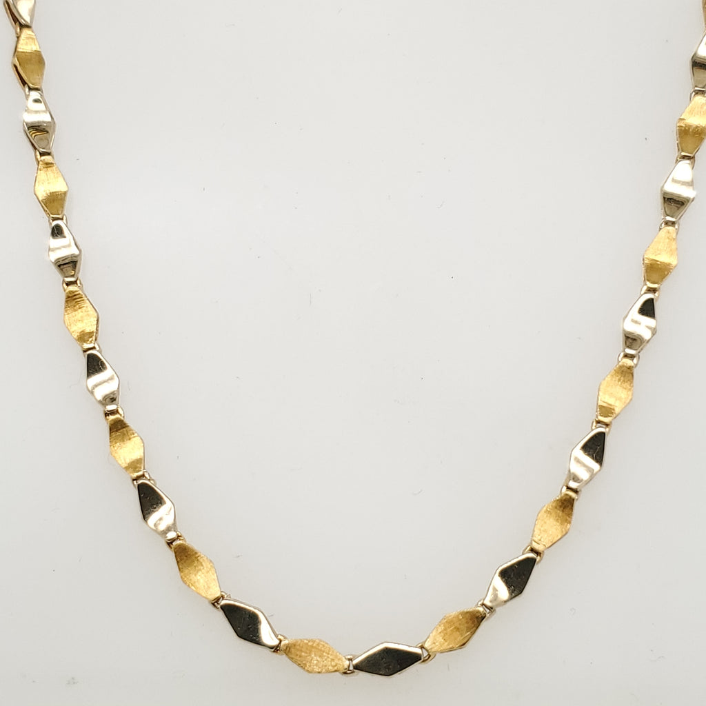 18Kt Yellow and White Gold Link Necklace