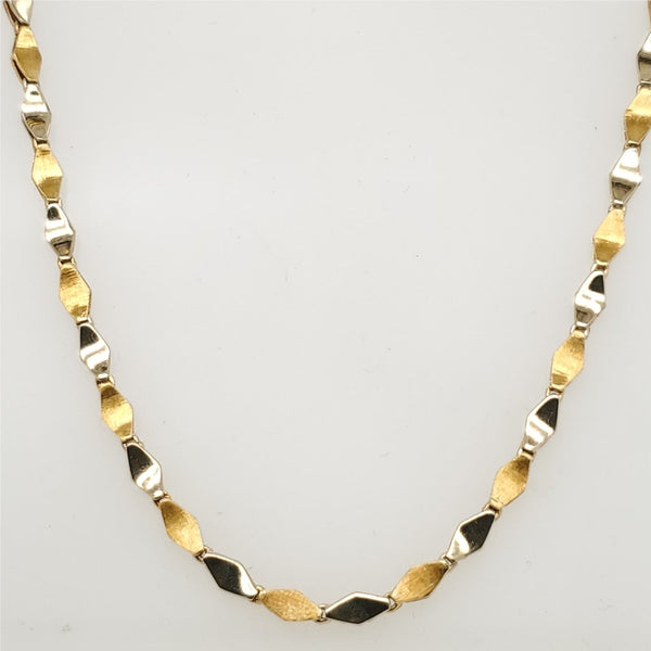 18Kt Yellow and White Gold Link Necklace