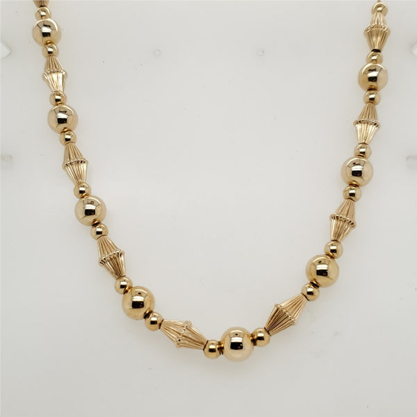 14kt Yellow Gold Bead Necklace