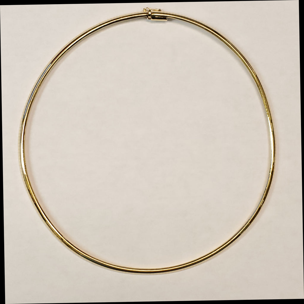 14kt Yellow Gold Bombe Style Omega Necklace