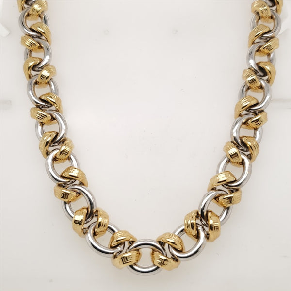 18kt Yellow and White Gold Link Neckalce