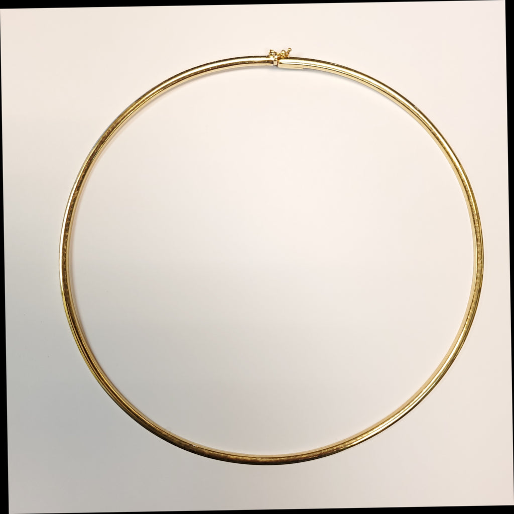14kt Yellow Gold Bombe Style Omega Necklace