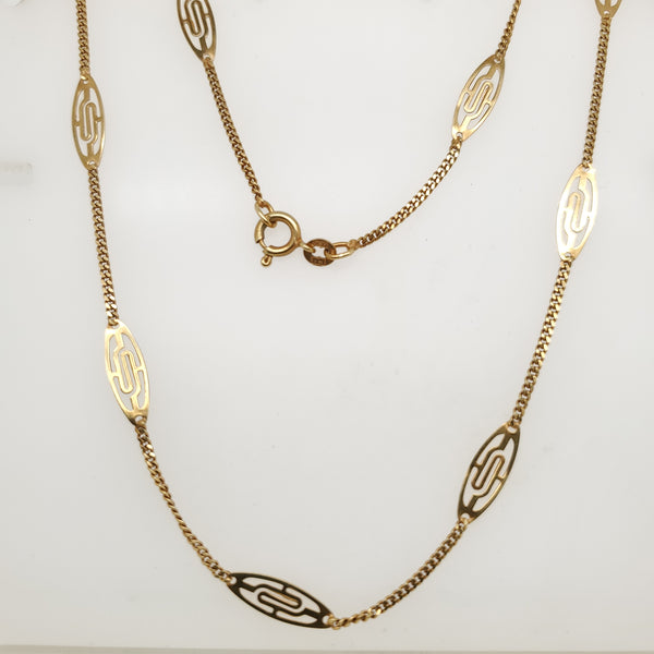 14kt YellowGold Filigree Station Necklace