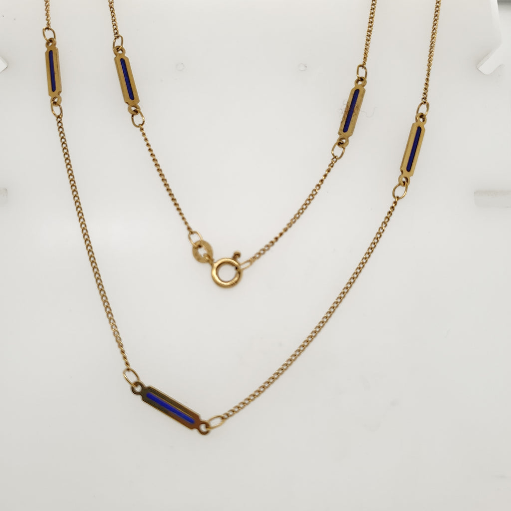 14kt YellowGold Filigree Station Necklace