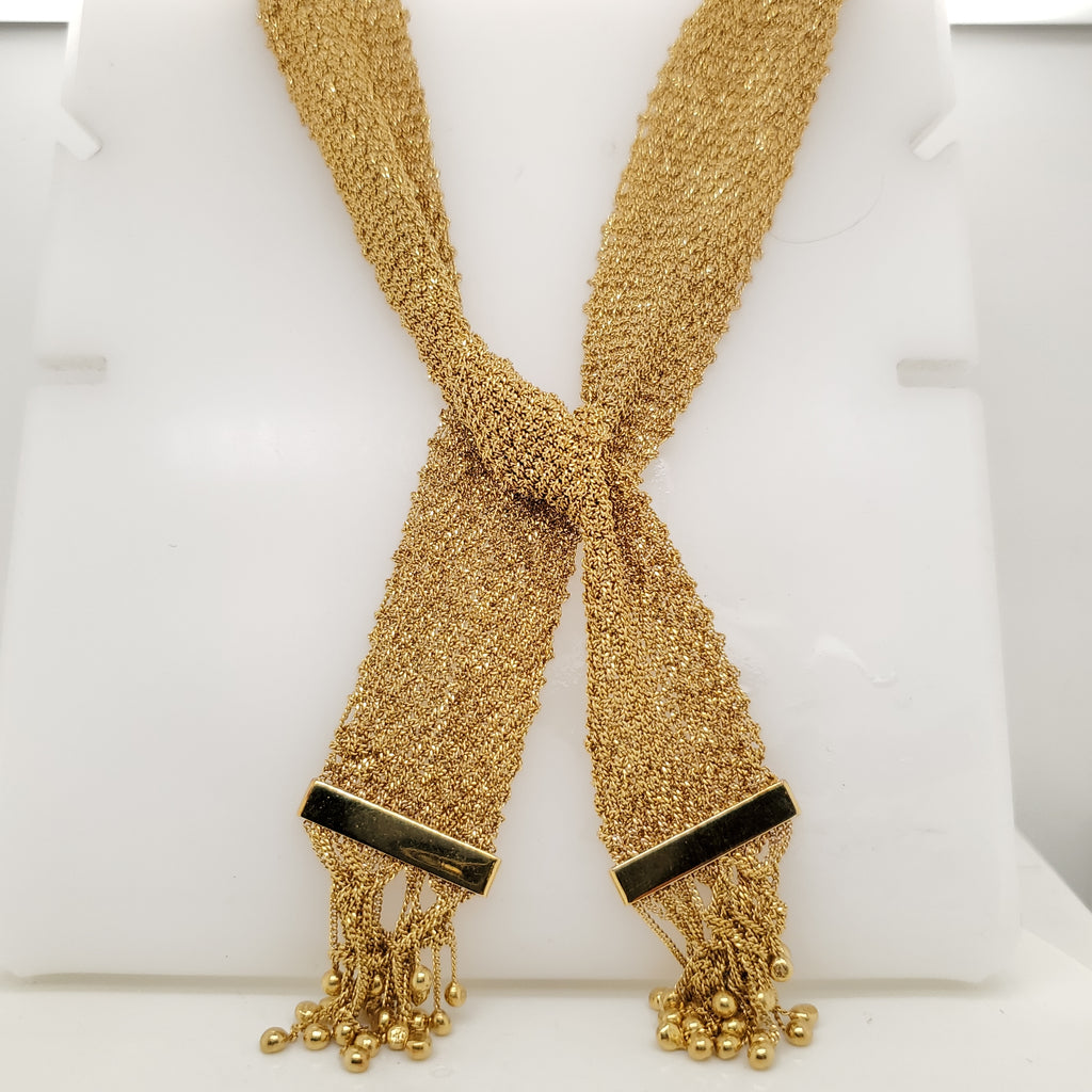 14kt Yellow Gold Fine Mesh Neckalce