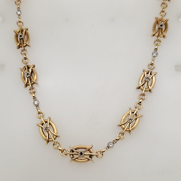 Vintage 18kt Yellow Gold and Diamond Necklace