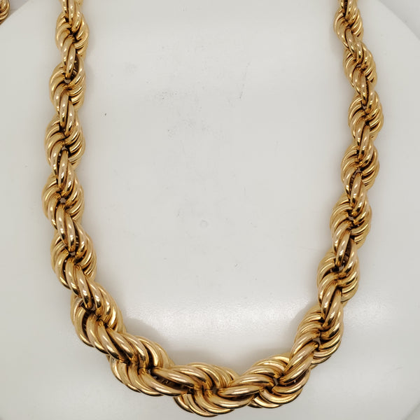 14kt Yellow Gold Graduated Rope Chain Necklace