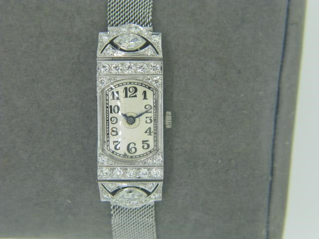 Pre-Owned Art Deco Platinum And Diamond Dinner Watch