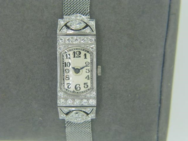 Pre-Owned Art Deco Platinum And Diamond Dinner Watch
