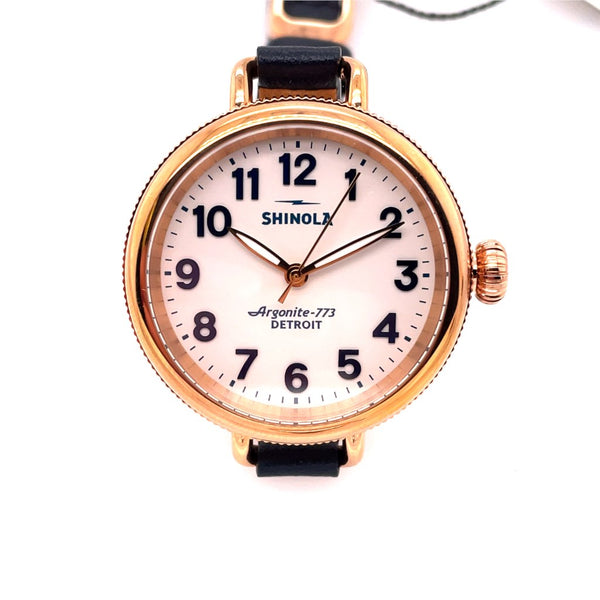 Shinola Birdy 34mm Ladies Stainless Steel Rose Gold PVD Watch