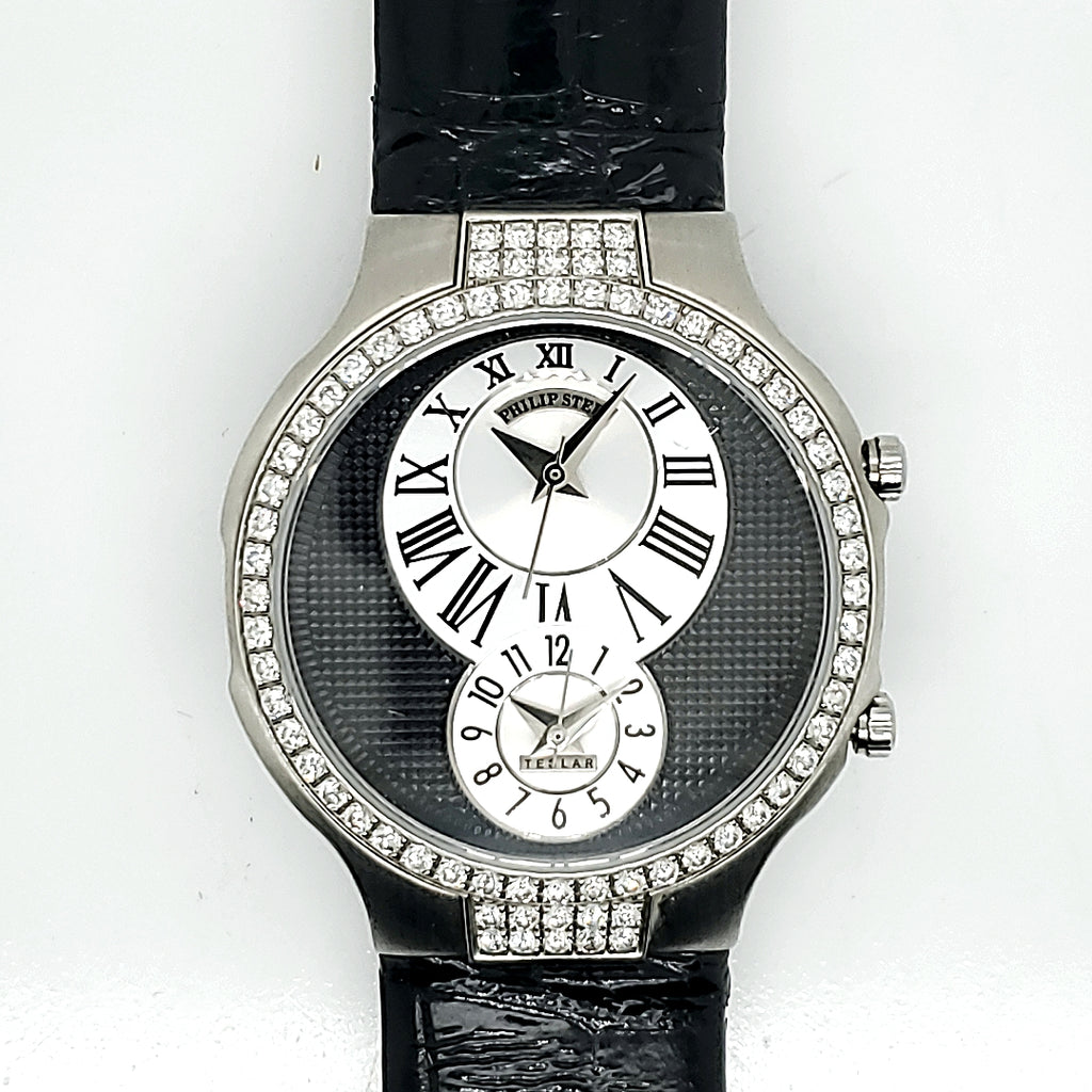 Philip Stein Teslar Dual Time Zone Diamond Watch