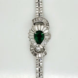 Pre-Owned Vintage Platinum Emerald And Diamond Longines Watch