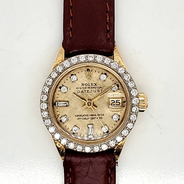 Pre-owned 1972 18kt Yellow Gold and Diamond Ladys Rolex Presidential