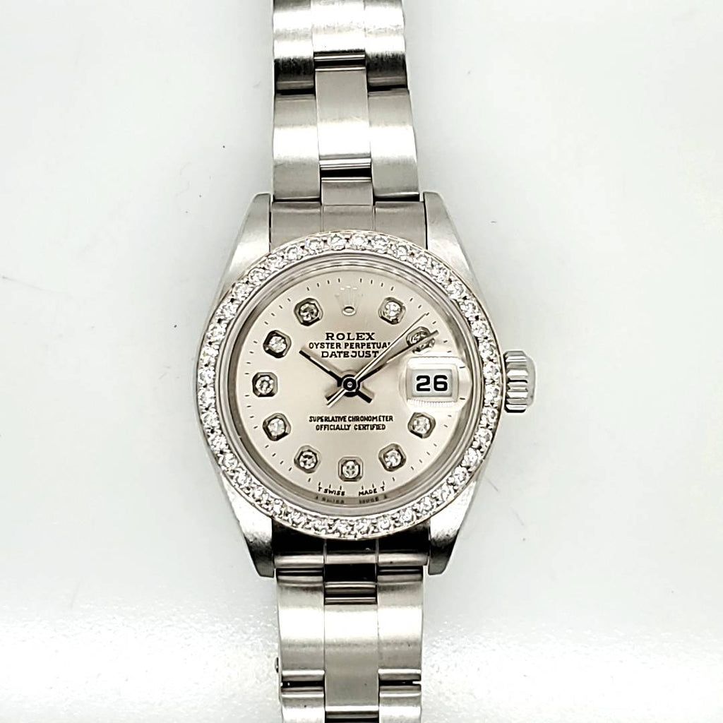 Pre-owned 2002 Ladys Rolex Datejust Stainless Steel and Diamonds