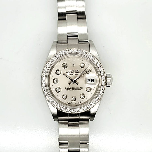 Pre-owned 2002 Ladys Rolex Datejust Stainless Steel and Diamonds