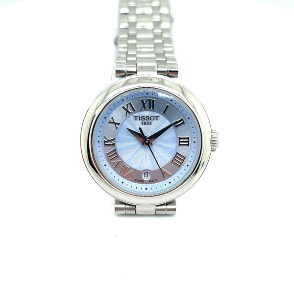 Tissot Lds Bellissima Watch Quartz Movement Stainless Steel Case/Bracelet Roman Numeral Blue Dial