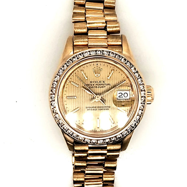 1990 1/2 18Kt Yellow Gold Rolex Presidential With A Diamond Bezel