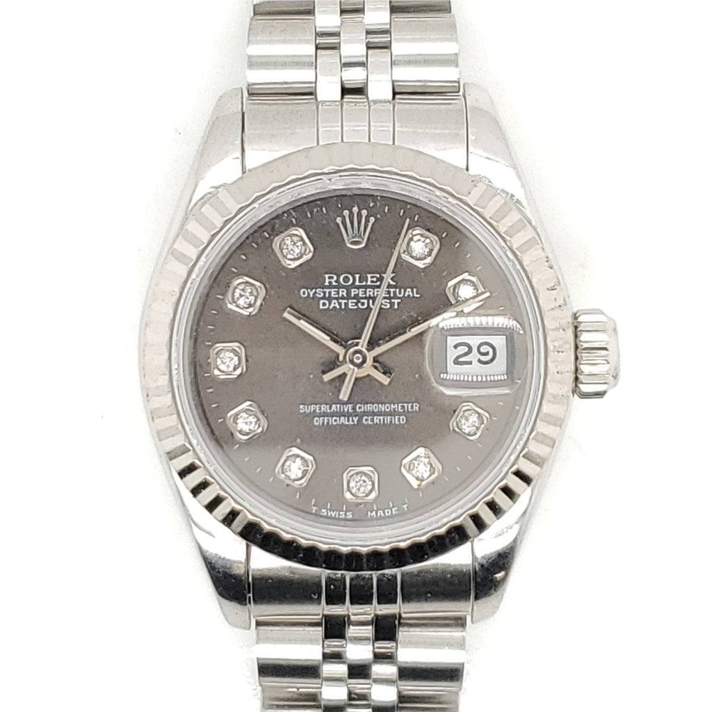 1991 3/4 Ladys 28Mm Stainless Steel And Diamond Rolex Datejust Watch