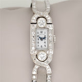 Vintage Hamilton Platinum and 14kt White Gold Diamond Ladys Wrist Watch