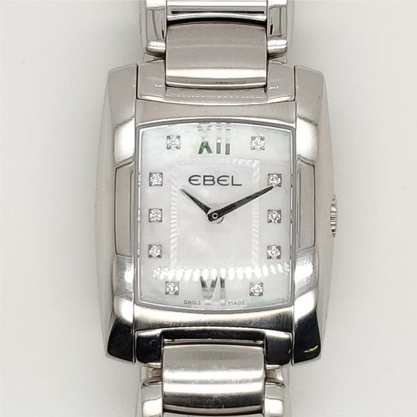 Ebel Brasilia Stainless Steel and Diamond Tank Watch