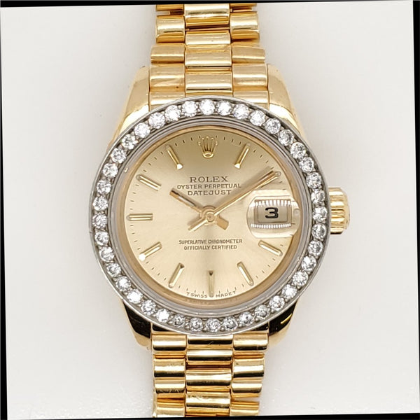 1984 18Kt Yellow Gold Rolex Presidential With Diamond Bezel