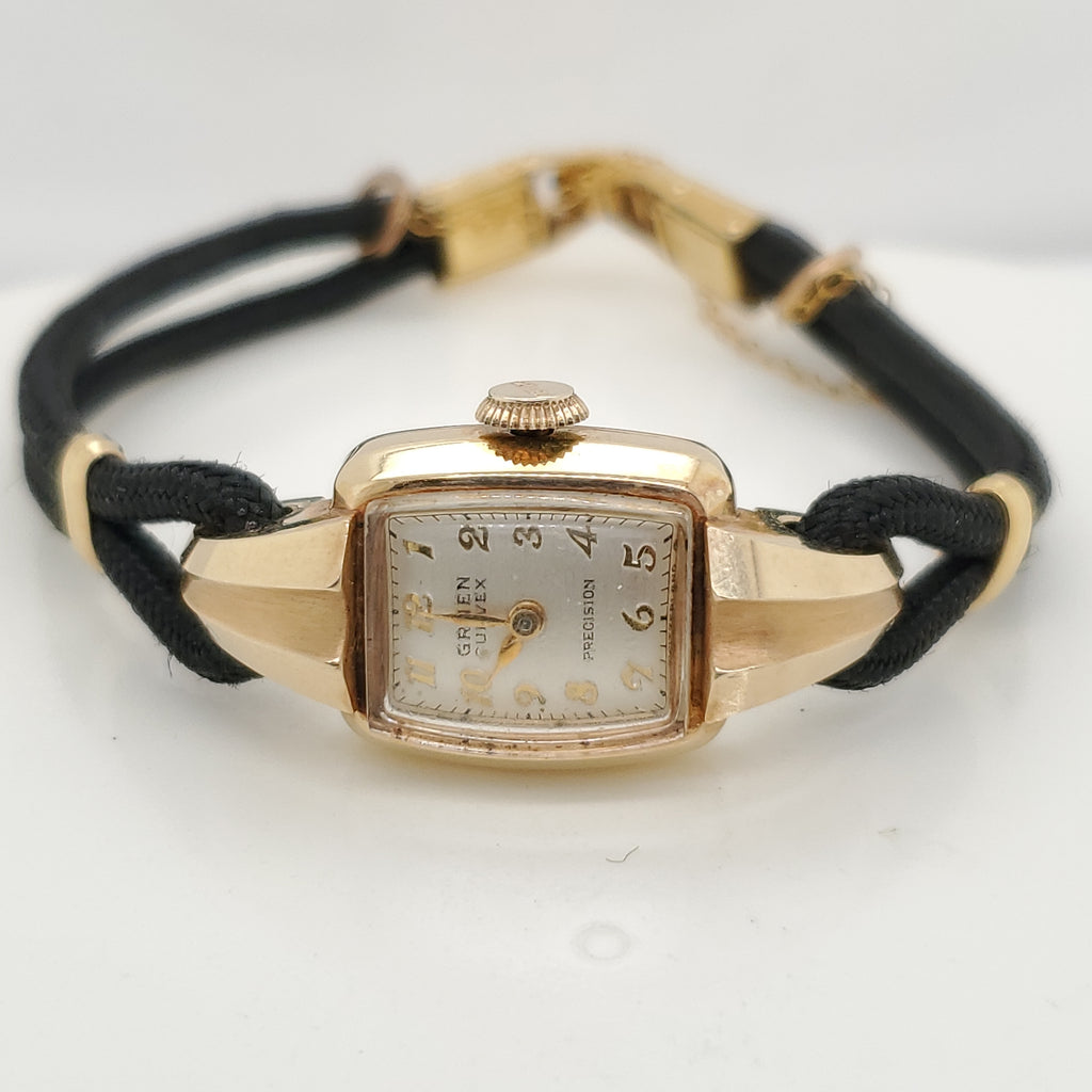 Vintage 14Kt Yellow Gold Gruen Curvex Ladys Watch
