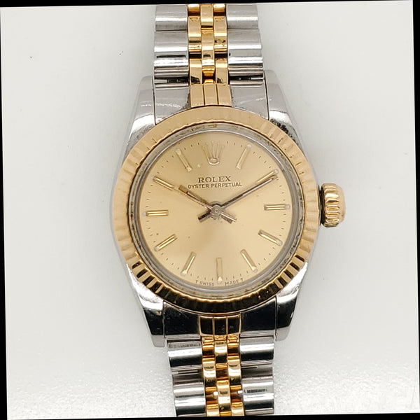 1986 Rolex Oyster Perpetual Stainless Steel and 18kt Yellow Gold