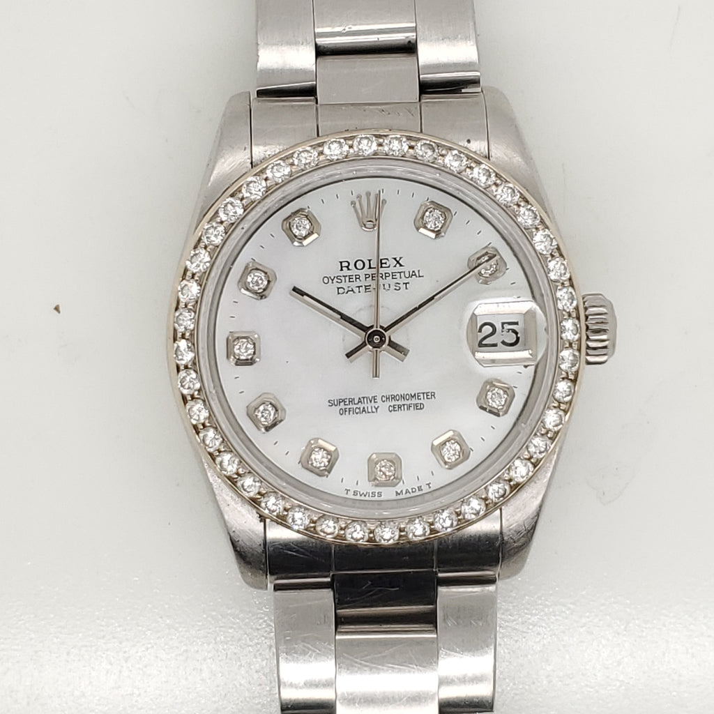 Pre-owned 2002 Rolex Stainless Steel Midsize Datejust