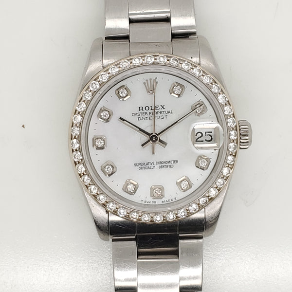 Pre-owned 2002 Rolex Stainless Steel Midsize Datejust